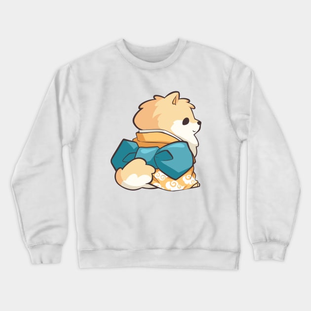 Kimono Pomeranian Crewneck Sweatshirt by Bobblejot